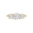 thumbnail image 2 of TimeLe$$ Classics Lab Grown 3 Stone 14K Yellow Gold Round Cut Diamond Engagement Ring - 3 Carat TW (Ring Size: 9), 2 of 6