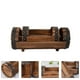 thumbnail image 2 of Juego de 2 macetas de madera carbonizada anticorrosiva de medio barril., 2 of 7