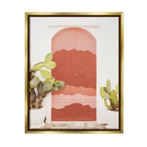 Contemporary Desert Doorway Cactus Botanical & Floral Photograph Metallic Gold Framed Art Print Wall Art