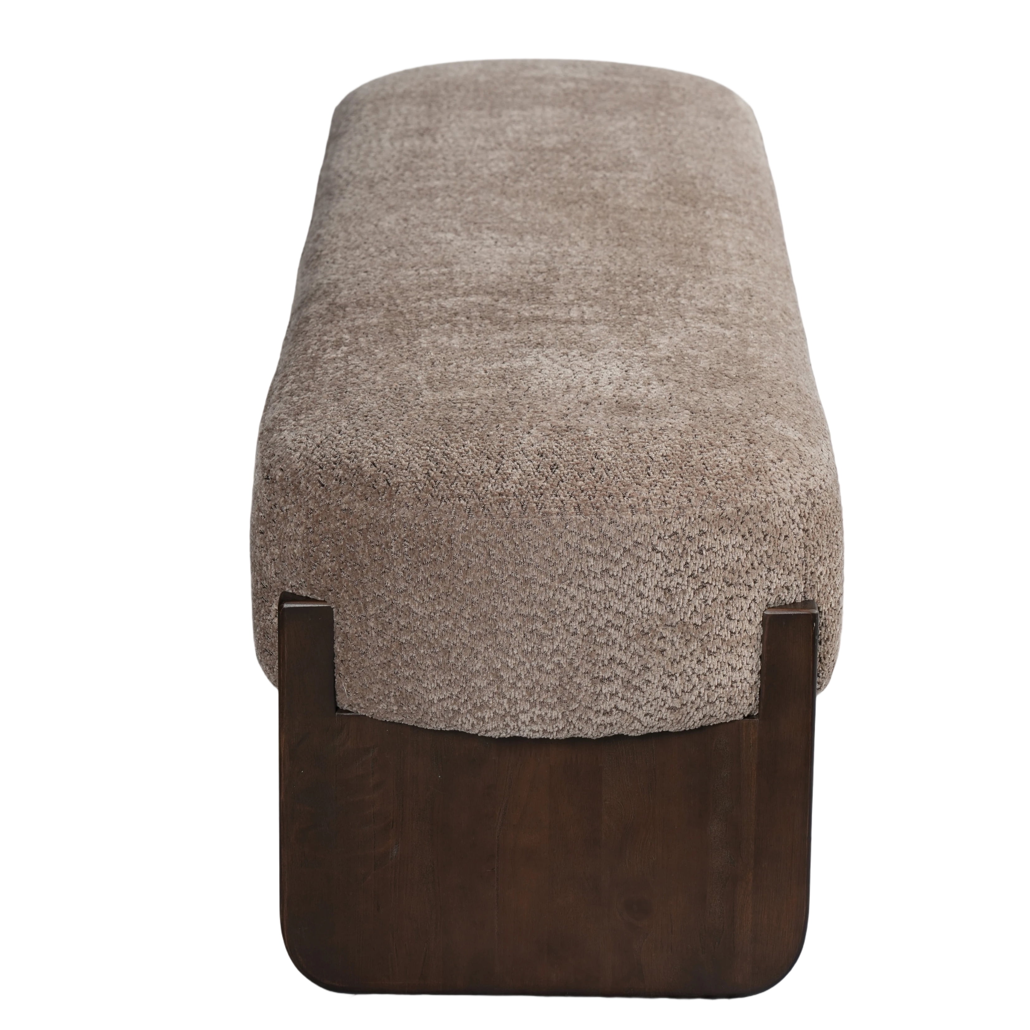 Euroco 64" Rectangular Loop Yarn Fabric Ottoman Bench,Entryway Bench, End of Bed Bench for Living Room, Bedroom,Brown