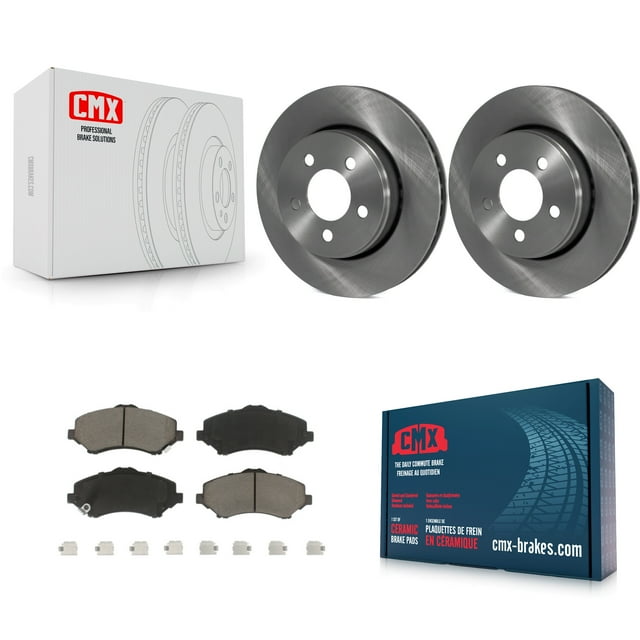 CMX Front Disc Brake Rotors and Ceramic Pads Kit for Car Jeep Liberty Dodge Nitro K8C-100287