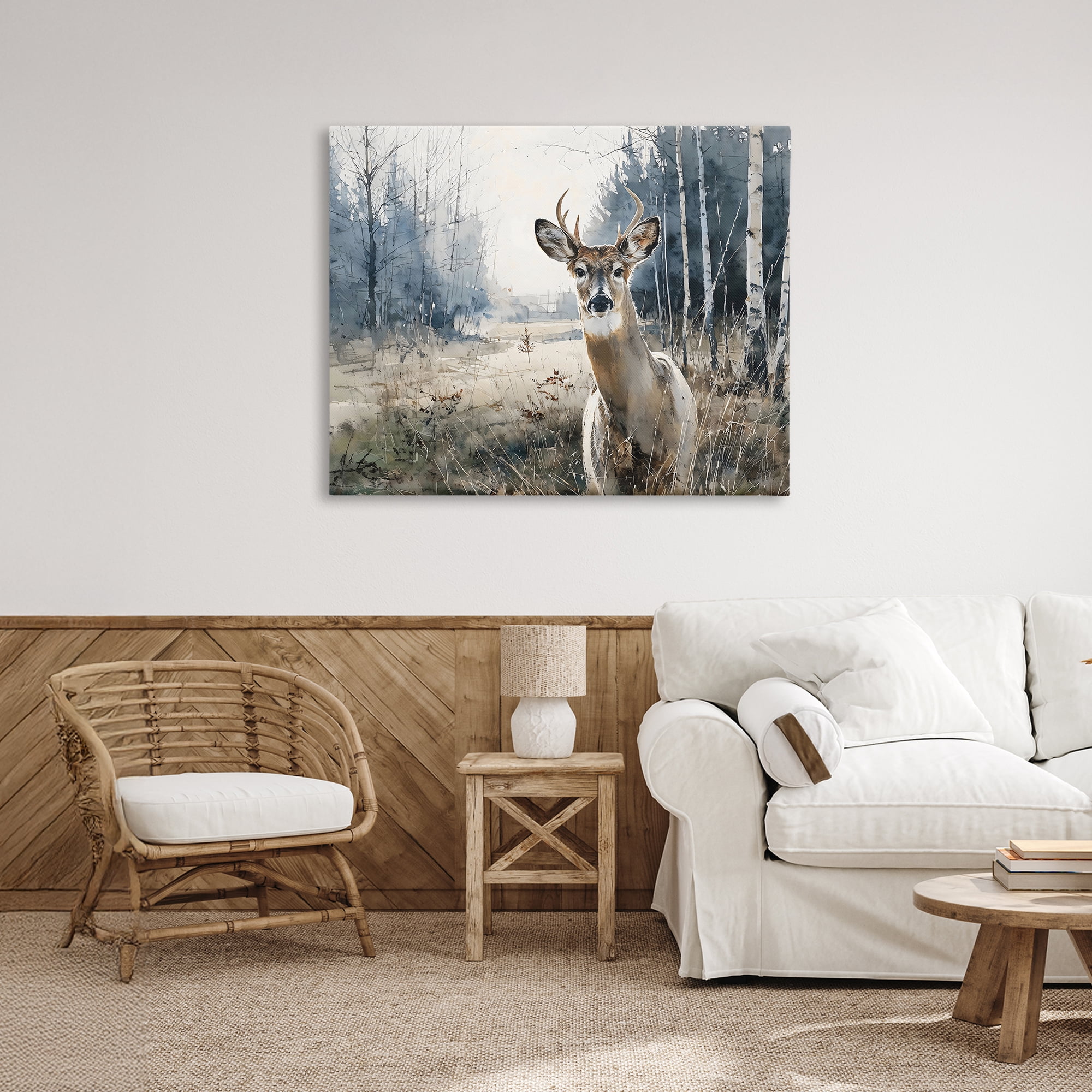 Stupell Industries Deer in Winter Wilderness Canvas Wall Art, design by Franklyn Gregory