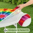 thumbnail image 5 of Colorful Rainbow Tie Dye Spiral Pattern Round Fitted Tablecloth with Elastic Edge,Dining Table Cover Waterproof,Outdoor Round Tablecloth for Camping,Dining,Indoor and Outdoor, 5 of 7
