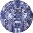thumbnail image 1 of Ahgly Company Indoor Round Southwestern Blue Country Area Rugs, 7' Round, 1 of 4