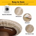 thumbnail image 3 of Elastic Fitted Round Tablecloth, Brown Waterproof Stretch Table Cover for 45"-54" Tables, Vintage Modern Abstract Art Ombre Washable Outdoor Tablecloths for Patio, Picnic, Camping, 3 of 9