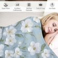 thumbnail image 3 of PRATYUS White Flowers Flannel Throw Blanket for Sofa Couch, Cozy Travel Outdoor Blanket, All Seasons Desk Chair Bed Blanket, Lightweight Anti-Wrinkle Velvet Texture, Perfect Gift 50x60in, 3 of 6