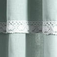 thumbnail image 3 of Lush Decor Linen Lace Lace 84" x 38" Lace Blue Cotton Blend 3" Rod Pocket Pair Window Panel, 3 of 11