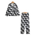 thumbnail image 1 of Conjunto de pijamas de seda de manga larga para niños y niñas, ropa de casa Unisex, traje de dormir de satén de Navidad, otoño, 1 of 4