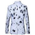 thumbnail image 4 of Yaoyar Mens Blazer Fashion Casual Personality Handsome Printed Tuxedo Suit Jacket for Party Banquet Dinner Wedding White L, 4 of 7