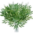thumbnail image 4 of 6Pcs Greenery Stems with Seeds,20in Artificial Green Leaf Garland Vines Hanging Spray,Artificial Green Leaf Willow Leaves Bouquet for Wedding Arch Bouquet Filler Table Centerpieces Home Decor, 4 of 7