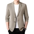 thumbnail image 4 of Chaqueta de traje elegante para hombre, abrigo de traje ligero para hombre, abrigo de traje Formal de verano con solapa, botones dobles, negocios para el trabajo, 4 of 5