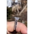 thumbnail image 2 of Solitaire Brilliance 2.5Ct Round Moissanite Engagement Ring with Dainty Half Eternity Wedding Band Set in 14K White Gold, Ring Size 9, 2 of 5