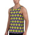 thumbnail image 2 of Gaeub Mardi Gras Men's Athletic Tank Top, Workout Sleeveless Shirts, Running Tank Tops for Gym, Running, Training - Large, 2 of 9