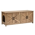 thumbnail image 4 of Cat Litter Box Enclosure for 2 Cats, Litter Box Furniture Hidden with Double Rooms, Wooden Cat Box Cabinet Fit Most of Litter Box, 47.2"L x 18.5"W x 19.7"H, Greige, 4 of 6