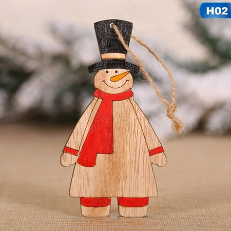 AkoaDa 2019 Merry Christmas Snowman Ornament Cute Santa Elk Pendant DIY Gift For Home Christmas Tree Hanging