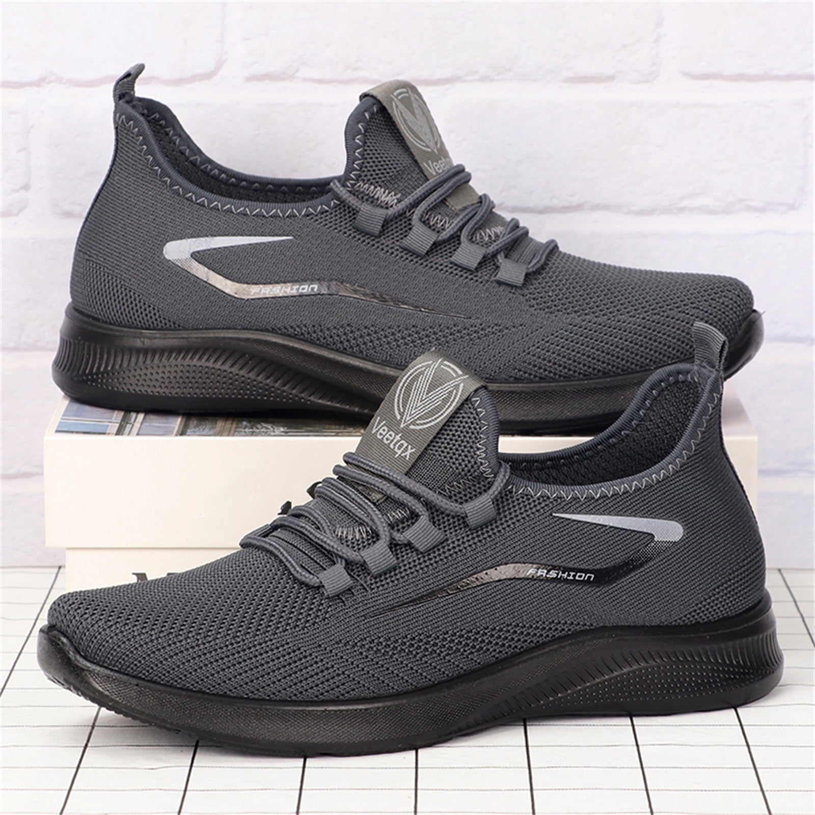 Yindaity Hiking Shoes Men Walking Shoes for Men Slip-on Sneaker Lightweight Trainers Sneakers Low-Top Sneakers Men Shoes Sneakers Grey,10.5