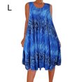thumbnail image 1 of Vestido Estampado Chaleco Camiseta Vestido corto Sin mangas Mujer Ropa de verano, Azul, L Noticed AP002136-43, 1 of 5