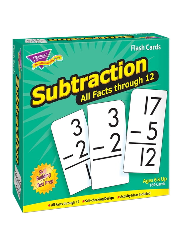 Trend, Tep53202, Subtraction All Facts Through 12 Flash Cards, 169 / Box