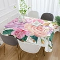 thumbnail image 7 of Pink Flower Pattern Rectangle Tablecloth, Dust Proof Anti Wrinkle Wipeable Table Cloth Tabletop for of Dinner Kitchen Wedding Holiday Party 60"x60" Home Decor, 7 of 7