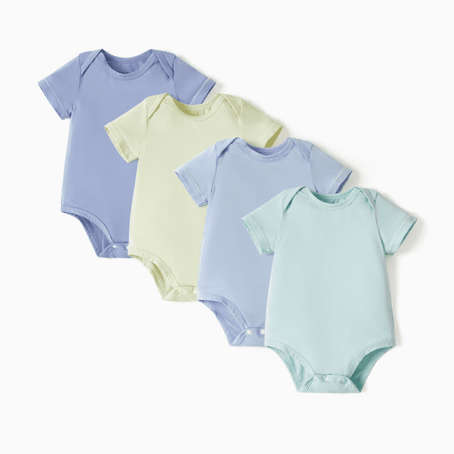 PatPat Ensemble de Barboteuses 4 Pcs en Modal Uni pour Bébé Garçon/fille