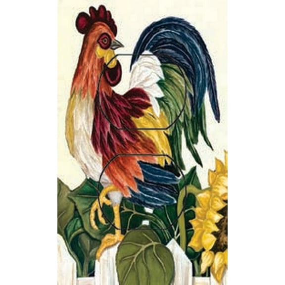 Rooster Single Duplex SwitchStix Peel and Stick Art Deco Outlet Wall Plate Cover Applique Washable Heat/Steam/Water-Resistant