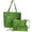 Green, variant on 3 pcs Tote Bag Set Big Purse-Green