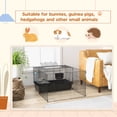 thumbnail image 4 of Small Animal Cage With Playpen, Pet Habitat Indoor For Guinea Pigs Hedgehogs Bunnies With Accessories, Water Bottle, Food Dish, Feeding Trough, 42" X 33" X 21", 4 of 7