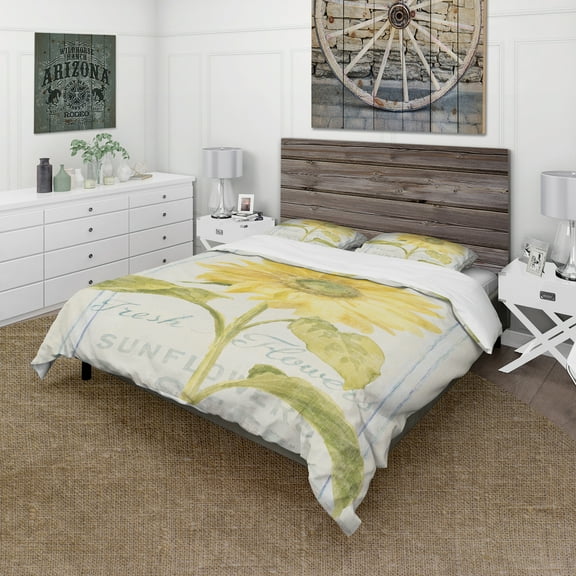 Designart 'Floursack Florals II' Cottage Duvet Cover Set