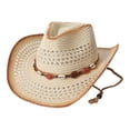 thumbnail image 5 of jiaxiM Straw Cowboy Hats for Women and Men Wide Brim Woven Cowboy Hat Western Cowgirl Hats Women for Country Concert Outfits, 5 of 5
