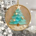 thumbnail image 4 of Coastal Sea Glass Hanging Ornament Beach Themed Holiday Pendant For Family Gatherings Ocean Charm Decor For Coastal Home And Interior Wall, 4 of 5
