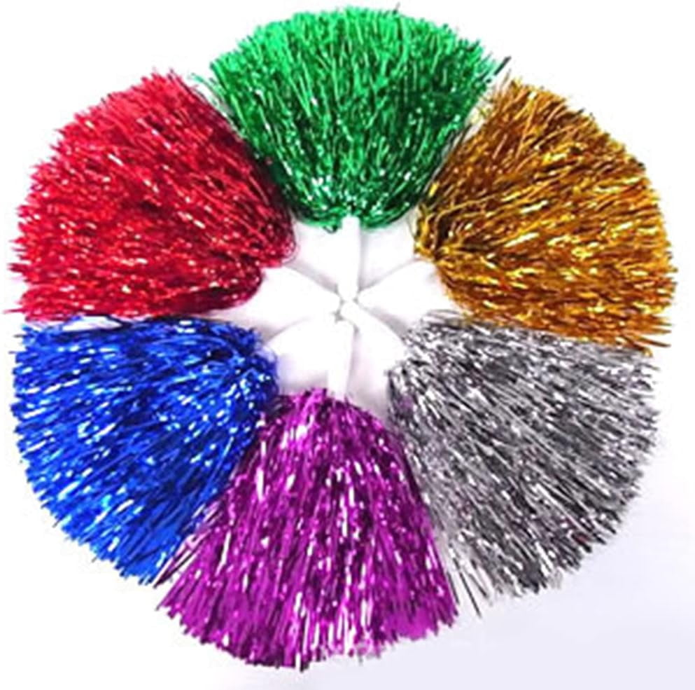 LINLIN 5 Pairs Cheerleading Pom Poms Hand Flowers Cheerleader Pompoms Cheering Hand Flowers for Sports Meeting Cheers Ball Game Dance Fancy Dress Night Party Assorted Color