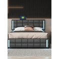 thumbnail image 3 of Platform Bed with LED Lights and USB Charging, Storage Bed with 4 Drawers, Black My Lux Decor Round, 3 of 8