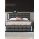 thumbnail image 3 of Upholstered Platform Bed with LED Lights and USB Charging, Storage Bed with 4 Drawers, Black My Lux Decor Round, 3 of 8