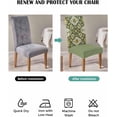 thumbnail image 6 of Chair Covers Set of 4, Sage Green Ethnic Style, Removable Stretchable Parsons Chair Slipcovers Protector for Dining Room, Retro Boho Floral, 6 of 6