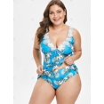 thumbnail image 3 of Conjunto Tankini con panel de encaje con estampado floral de talla grande Rosegal Tankinis, 3 of 5