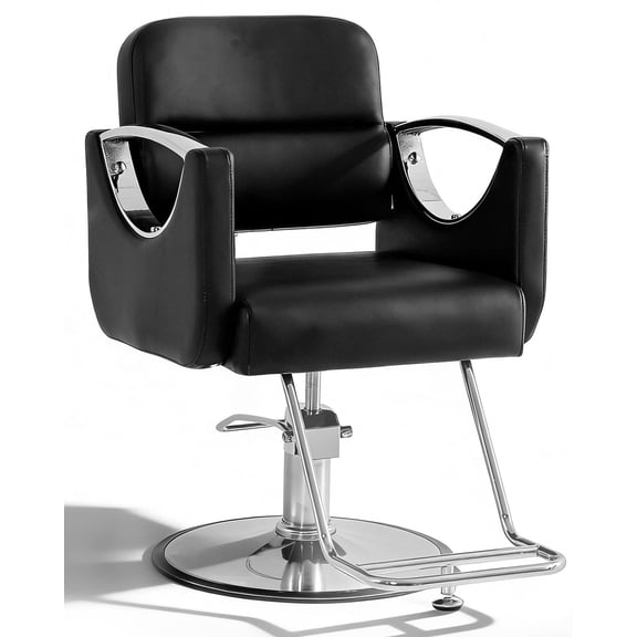 Artist Hand Heavy Duty All Purpose Barber Chair Hydraulic Hair Styling Beauty Salon Spa(Black Silver)