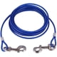 thumbnail image 1 of Correa para perros de alambre de acero resistente, resistente a mordeduras, de 5 m y 5 mm de ancho, con cable de seguridad para mascotas, de color azul, rojo y azul, 1 of 5