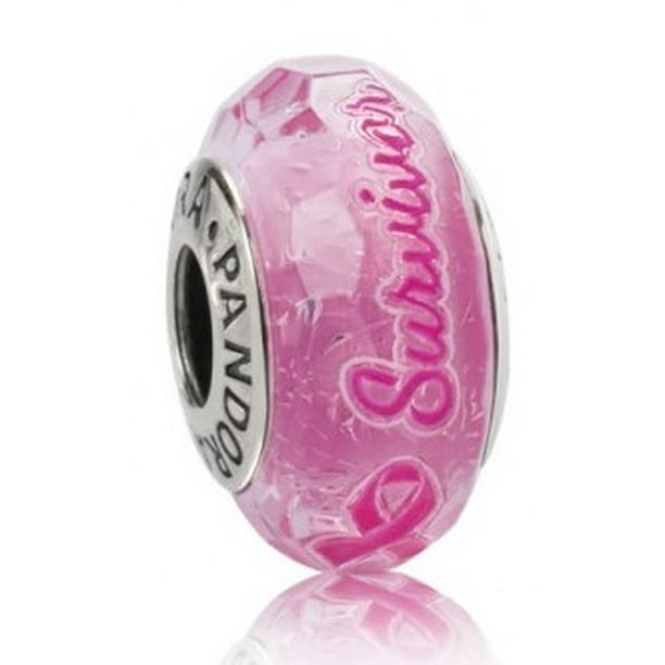 PANDORA Survivor Charm - Pink Murano Glass & Pink Enamel 