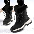 thumbnail image 2 of Gyexs Womens Winter Snow Boots Waterproof Shoes Walking Comfortable Hiking Tennis Booties Furry Mid Calf Warm Lightweight Sports Shoes, White, Size 7.5, 2 of 8