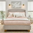 thumbnail image 2 of Better Homes & Gardens Windsor Platform Bed with Wingback Headboard, Queen, Wheat Boucle, 2 of 9