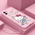 thumbnail image 1 of Sanrio-funda de teléfono de Hello Kitty para iPhone, carcasa de silicona con cordón para modelos 14, 13, 12, 11 Pro Max, Mini, X, XR, XS MAX, SE 2020, 8, 7 Plus zhangmengya LED, 1 of 2