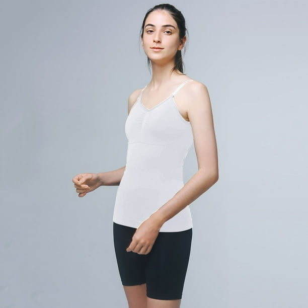 Women's Cami Shapewear Tank Top Seamless Body Shaper Tummy Control Shaper  Camisole with Built in Bra 