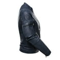 thumbnail image 6 of hopeusnice Men's Slim Fit Faux Leather Stand Collar Zipper Closure Biker Motorcycle Jacket with Zipper Pockets Blue M, 6 of 6