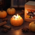 thumbnail image 4 of Halloween Pumpkin Scented Soy Candle – Handmade Aromatherapy Jar, Home Decor Holiday Gift, Black Cedar Scent (Style E), 4 of 4