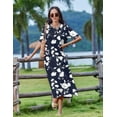 thumbnail image 2 of Zeagoo Sundress Dress Women's Casual Loose A Line Crewneck Split Maxi Cover Up Holiday Beach Tropical Bohemian 2025 Shift Sun Dress Outfits with Pockets, 2 of 8