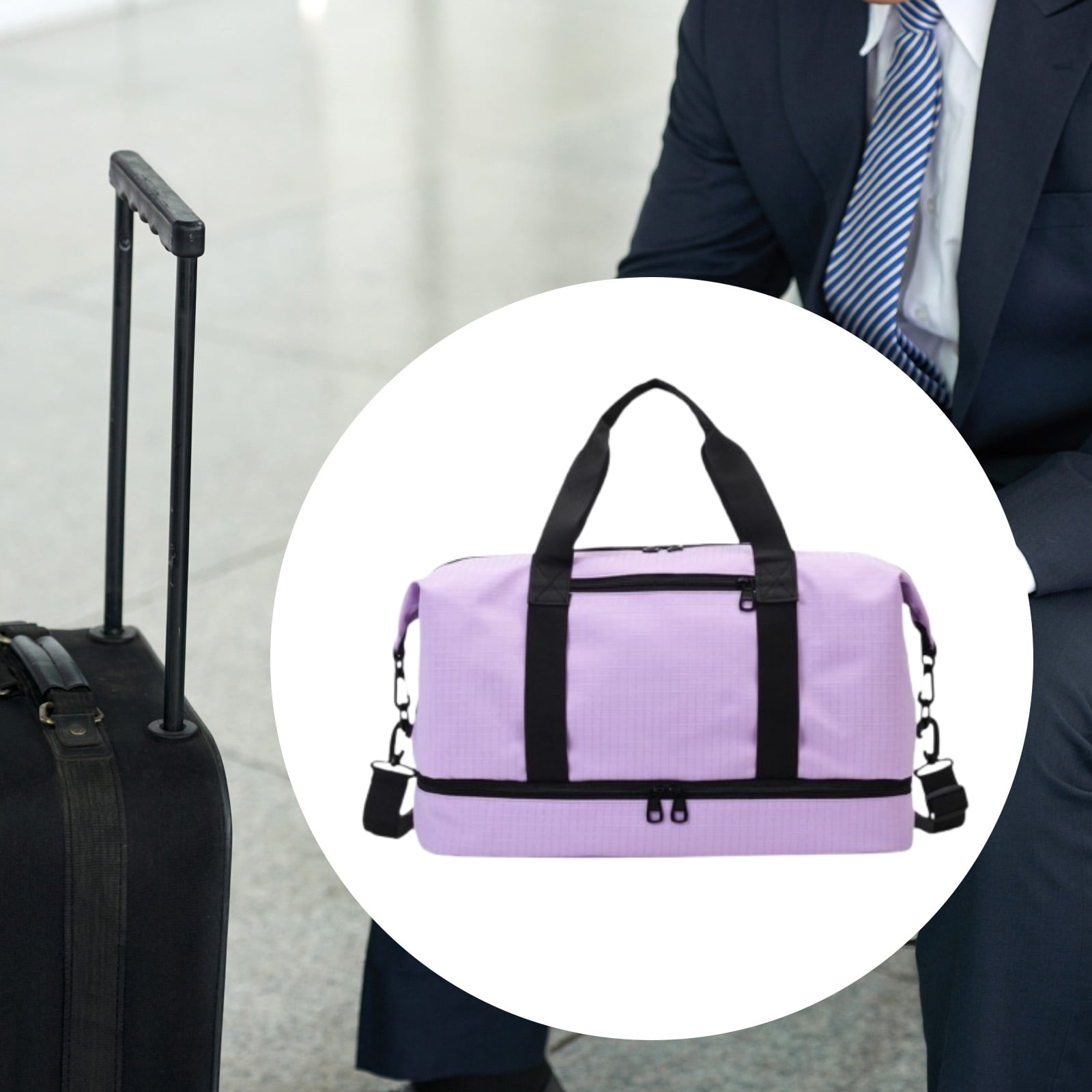Abbraccia Airlines Gym Bag Mini Duffel Bag Tote Weekend Bag Personal Item Bag Underseat Carry on Bag for Women Men Holiday Trips Hiking Violet