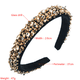 thumbnail image 2 of Diademas de perlas para mujer, diadema acolchada, cadena de joyería de terciopelo negro, diadema hecha a mano con flores nacaradas, 2 of 5