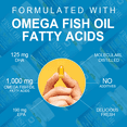 thumbnail image 2 of Omega 3 Fish Oil 1000mg - Fish Oil Supplements - Highly Purified EPA 190mg & DHA 125mg - Heart & Brain Support - Mercury Free & Non-GMO,120 Softgels, 2 of 7