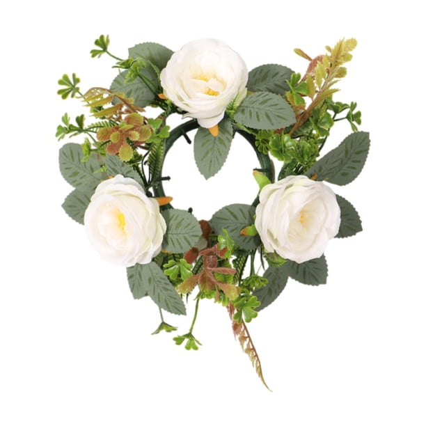 Corona de Velas, Velas de Otoño, Corona de Granja con Vegetación, Candelabro de Pilar, Corona de Velas Navideñas para Acción de Gracias Estilo C