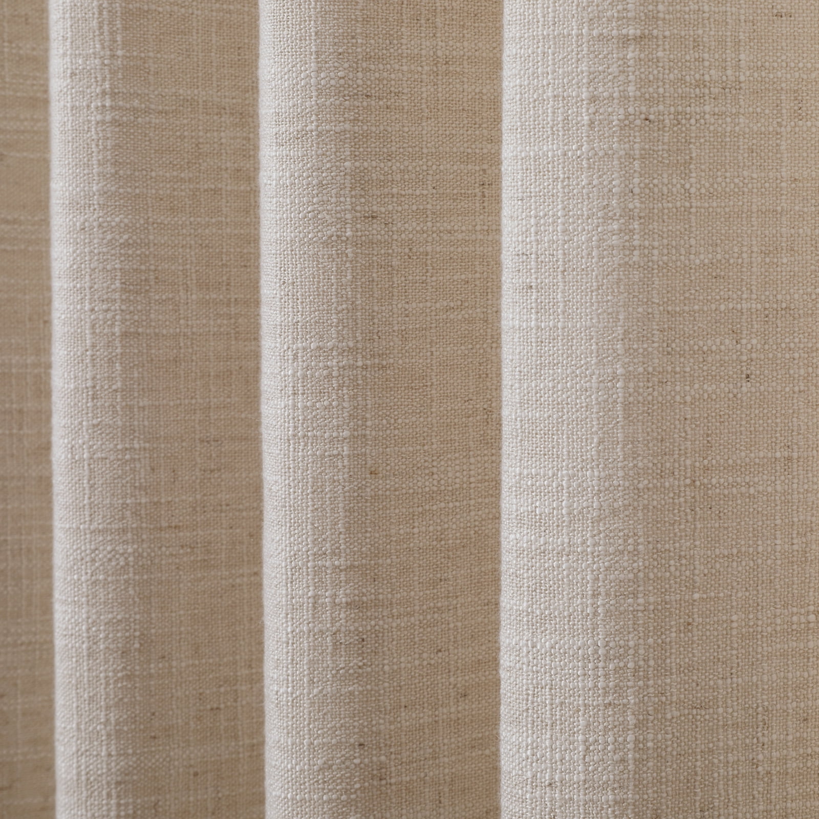 TWOPAGES Linen Blend 72 W X 84 L Inch Room Darkening Curtain Grommet Privacy Protection Drape for Patio Door, 1 Panel, Tapioca